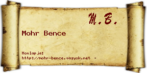 Mohr Bence névjegykártya